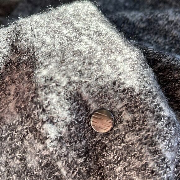 Z by Zella open front cardigan sweat shirt pockets marled black white grey gray - Picture 9 of 14